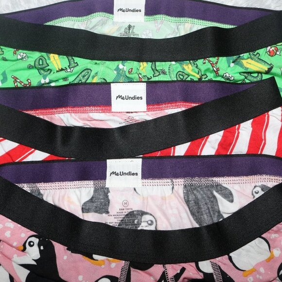 - MeUndies men's boxer briefs size medium peppermint, penguins and Elf - NWOT - Picture 7 of 8